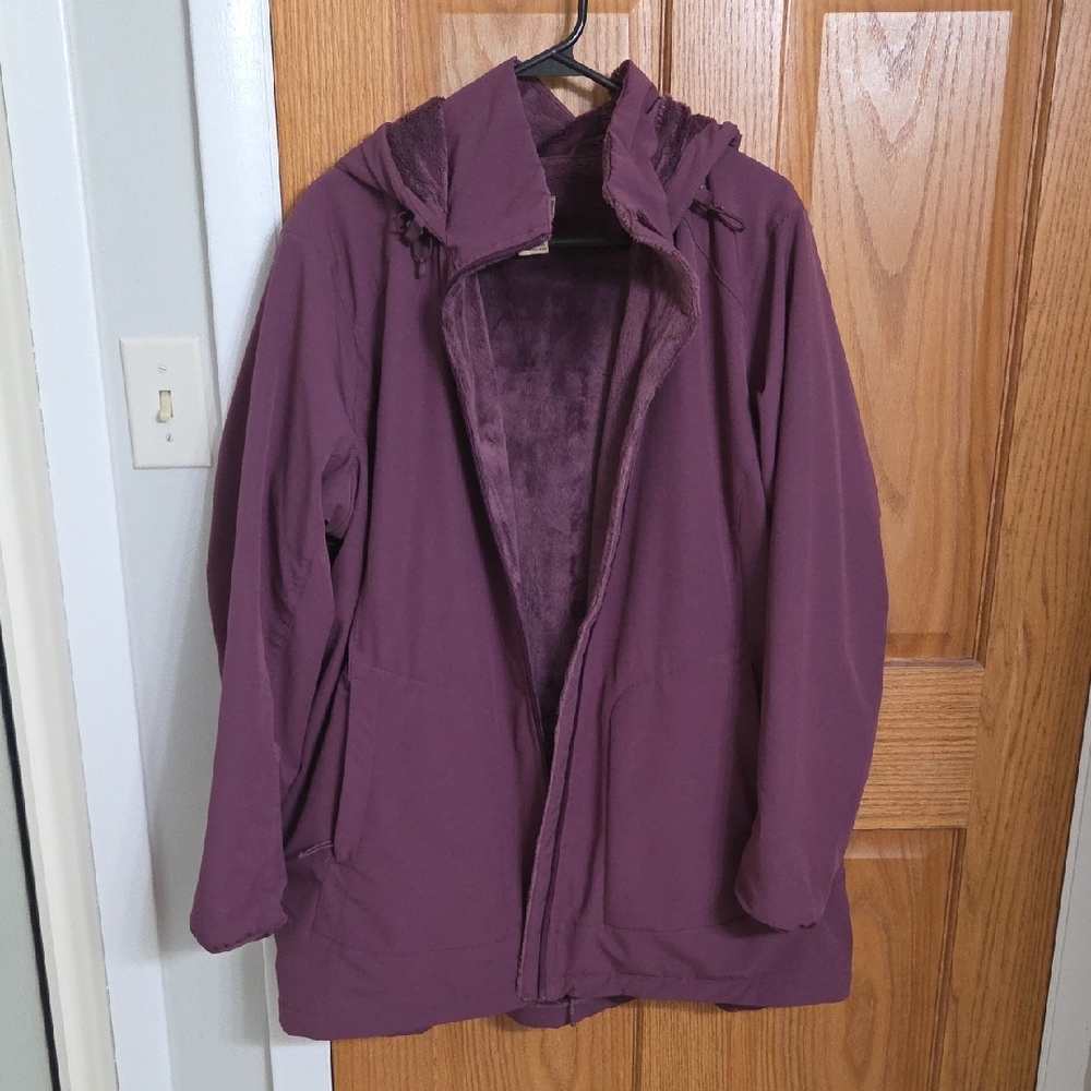 Duluth Trading Co Plush Purple Hooded Jacket